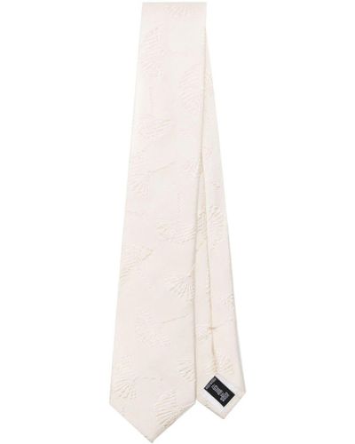 Emporio Armani Woven Jacquard Tie Accessories - White