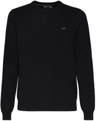 Sun 68 Sweater With Logo - Black