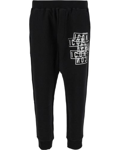DSquared² Jogger Pants With Icon Logo Print - Black