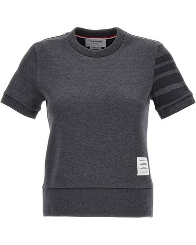 Thom Browne Short Sleeve Sweatshirt - Black