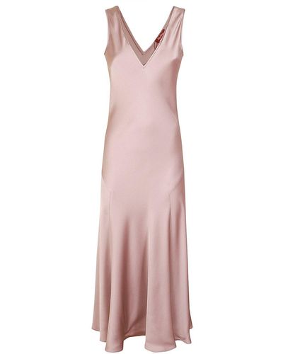 Max Mara Studio V-neck Sleeveless Dress - Pink