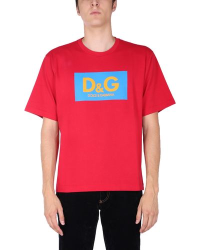 Dolce & Gabbana T-shirt With Logo Print - Red