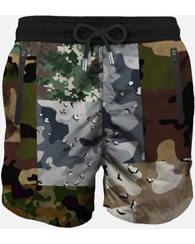 Mc2 Saint Barth Camouflage Zipped Swim Shorts - Green