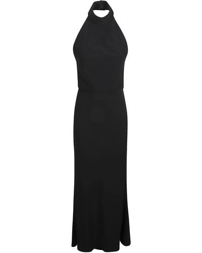 Alexander McQueen Round Neck Sleeveless Dress - Black