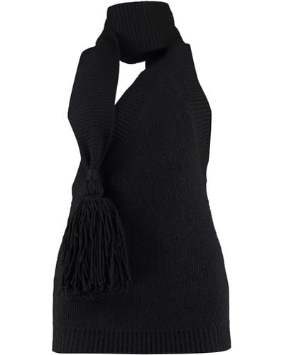 Bottega Veneta Knitted One-shoulder Top - Black
