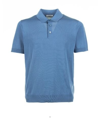Paolo Pecora Light Polo Shirt With Short Sleeves - Blue