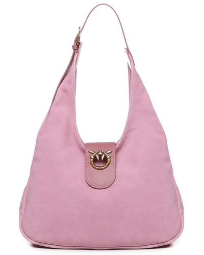 Pinko Shoulder Bag With Love Birds Plaque - Pink