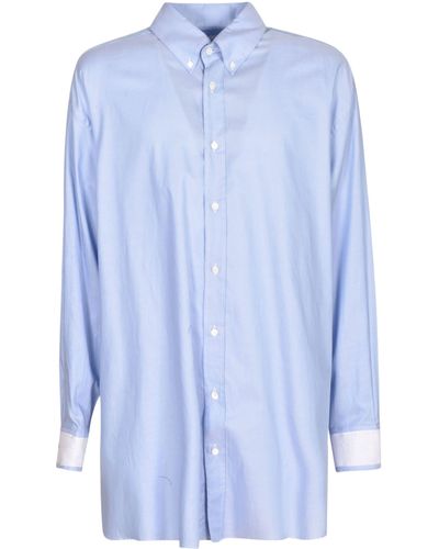 Maison Margiela Plain Oversized Shirt - Blue