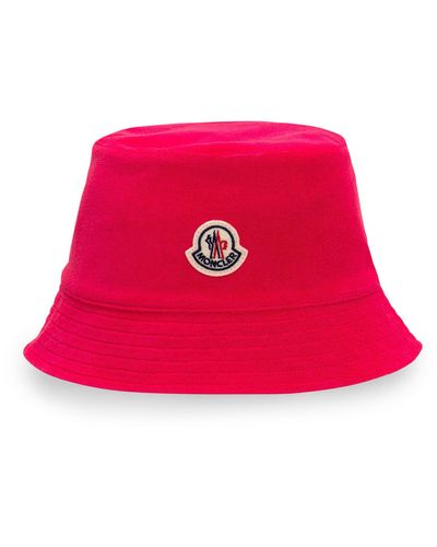 Moncler Bucket Hat With Logo - Pink