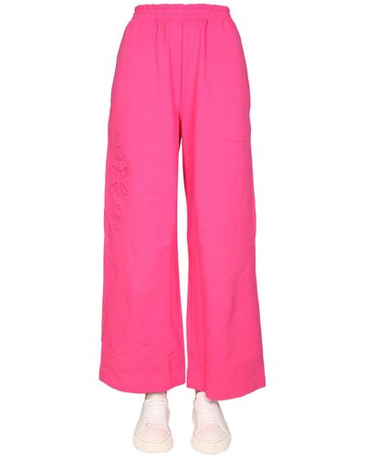 McQ Cotton Wide Leg JOGGING Trousers - Pink