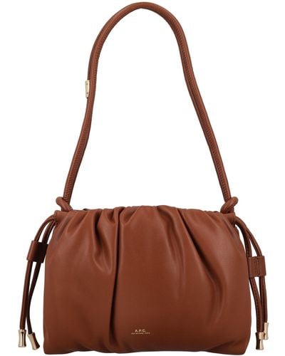 A.P.C. Ninon Leather Shoulder Bag - Brown