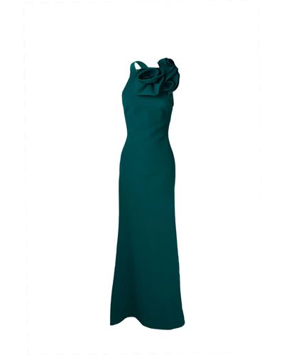 Elie Saab Ruffled Gown - Green