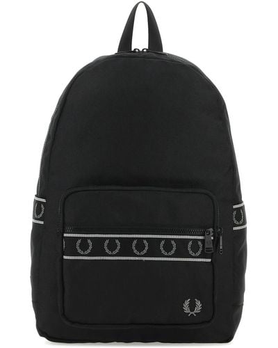 Fred Perry Black Polyester Backpack