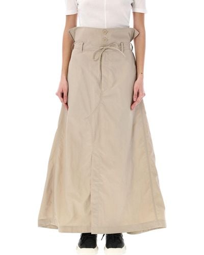 Y-3 Paper-Bag Long Skirt - Natural