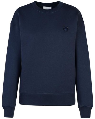 Maison Kitsuné Bold Fox Head Cotton Sweatshirt - Blue