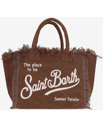 Mc2 Saint Barth Tote Bag With Logo - Brown