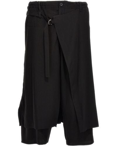 Yohji Yamamoto 'U-Standard Wrap' Bermuda Shorts - Black