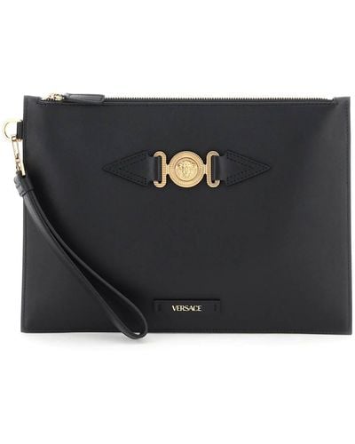 Versace Medusa BIGGIE Leather Clutch - Black