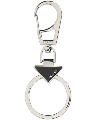 Prada Metal Key Ring - White