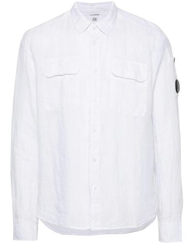 C.P. Company Lens-detail Linen Shorts - White