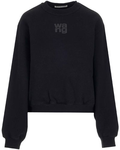 Alexander Wang Sweatshirt With Embossed Logo - Black