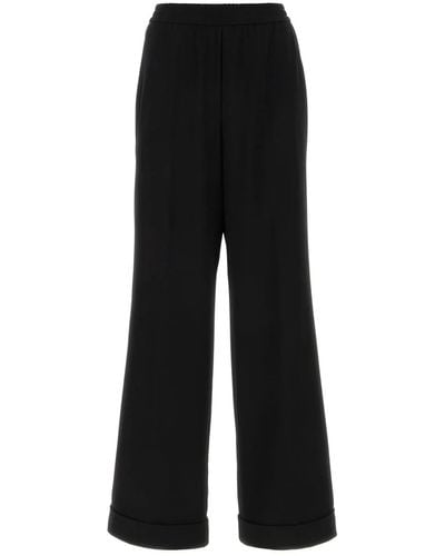 Dolce & Gabbana Stretch Wool Pyjamas Pant - Black