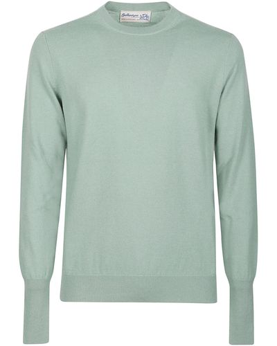 Ballantyne Plain Round Neck Sweater - Green