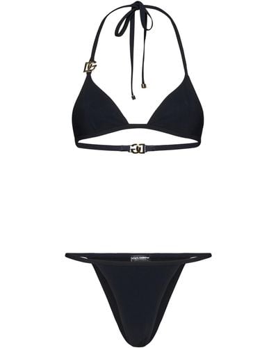 Dolce & Gabbana Logo Triangle Bikini - Black