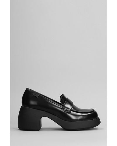 Camper Thelma Court Shoes In Black Leather - Grey