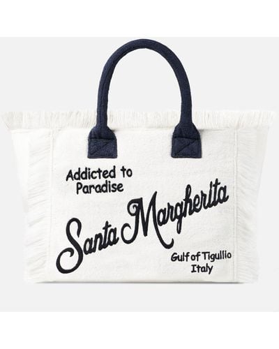 Mc2 Saint Barth Vanity Terry Shoulder Bag With Santa Margherita Embroidery - White