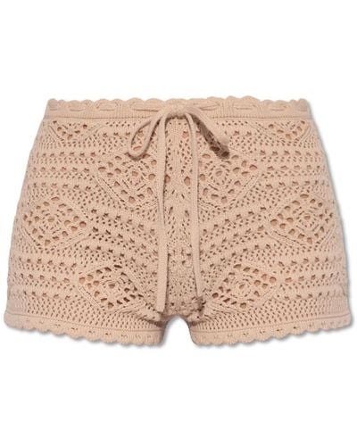Saint Laurent Wool Shorts - Natural