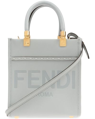 Fendi Sunshine Mini Shopper Bag - Gray
