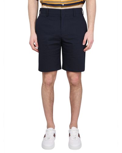 Paul Smith Cotton Bermuda Shorts - Blue