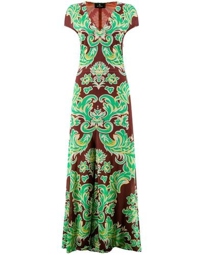 Etro Printed Jersey Dress - Green