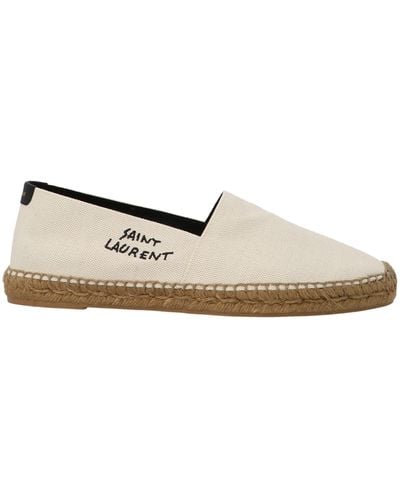 Saint Laurent Canvas Espadrilles With Embroidery - White
