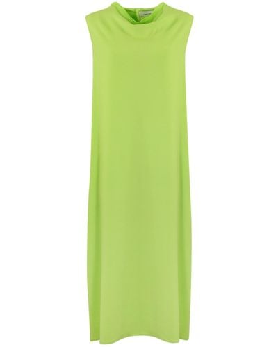 Liviana Conti Dress With Crater Neck - Green