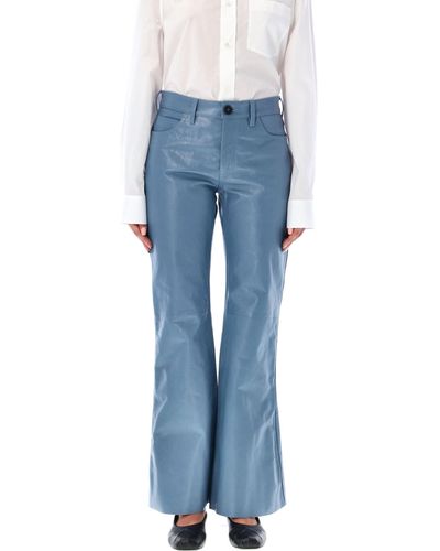 Marni Goat Leather Trousers - Blue