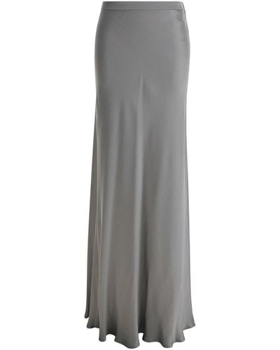 Antonelli Pleat-Detailed Peplum Hem Maxi Skirt - Grey