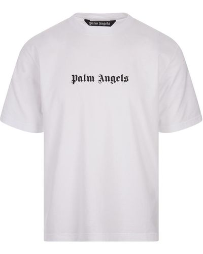 Palm Angels T-Shirt With Contrast Logo - White