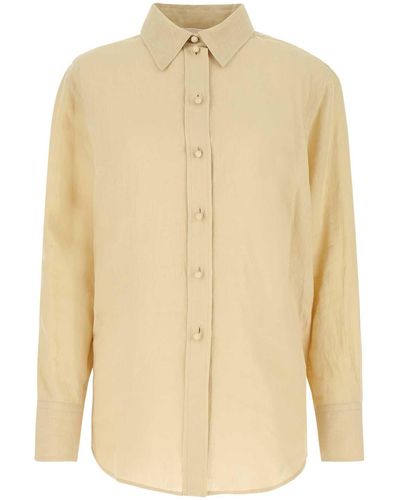 Chloé Beige Linen Oversize Shirt - Natural