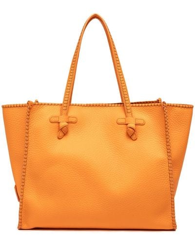 Gianni Chiarini Soft Leather Shopping Bag - Orange