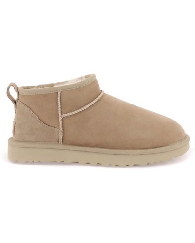 UGG 'classic Ultra Mini' Ankle Boots - Natural