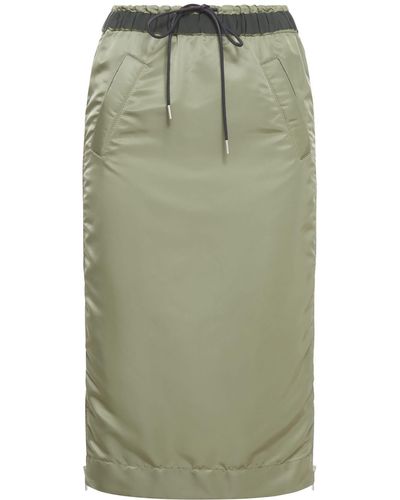 Sacai Nylon Twill Skirt - Green