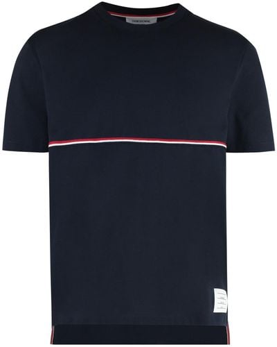 Thom Browne Logo Cotton T-shirt - Blue