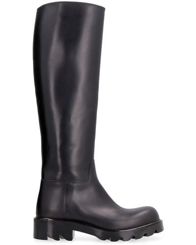 Bottega Veneta Strut Leather Knee-high Boot - Black