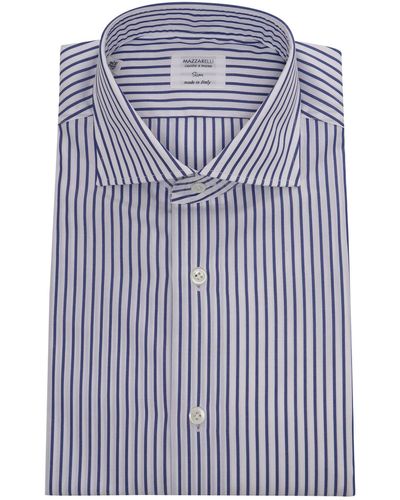 Mazzarelli Striped Shirt - Blue