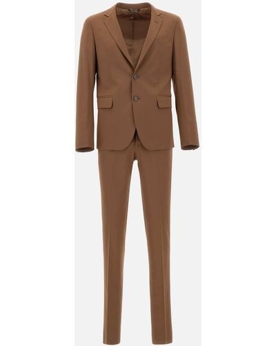 Brian Dales Ga87 Suit Two-Piece Cool Wool - Brown