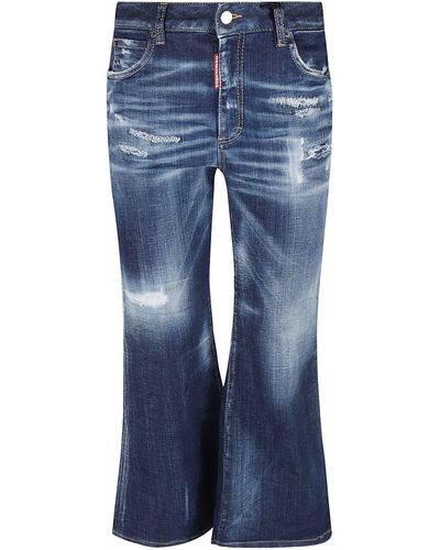 DSquared² Super Flare Cropped Jeans - Blue