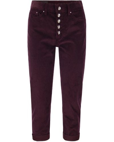Dondup Koons Loose-Fitting Velvet Pants - Purple