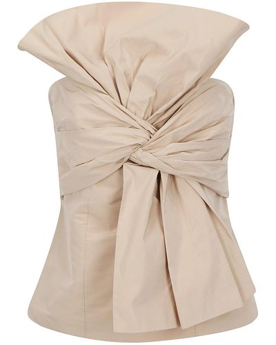 Givenchy Bow Bustier Top - Natural